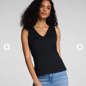 Spanx black ponte v neck tank NWT ($88)